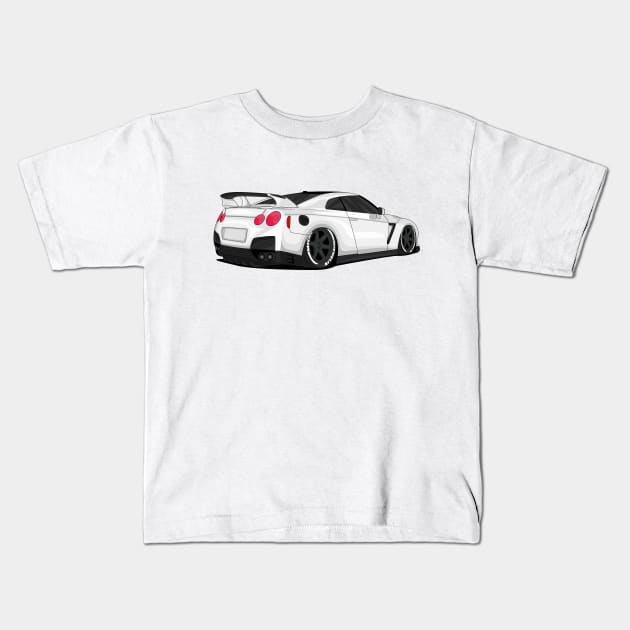 GTR WHITE Kids T-Shirt by VENZ0LIC